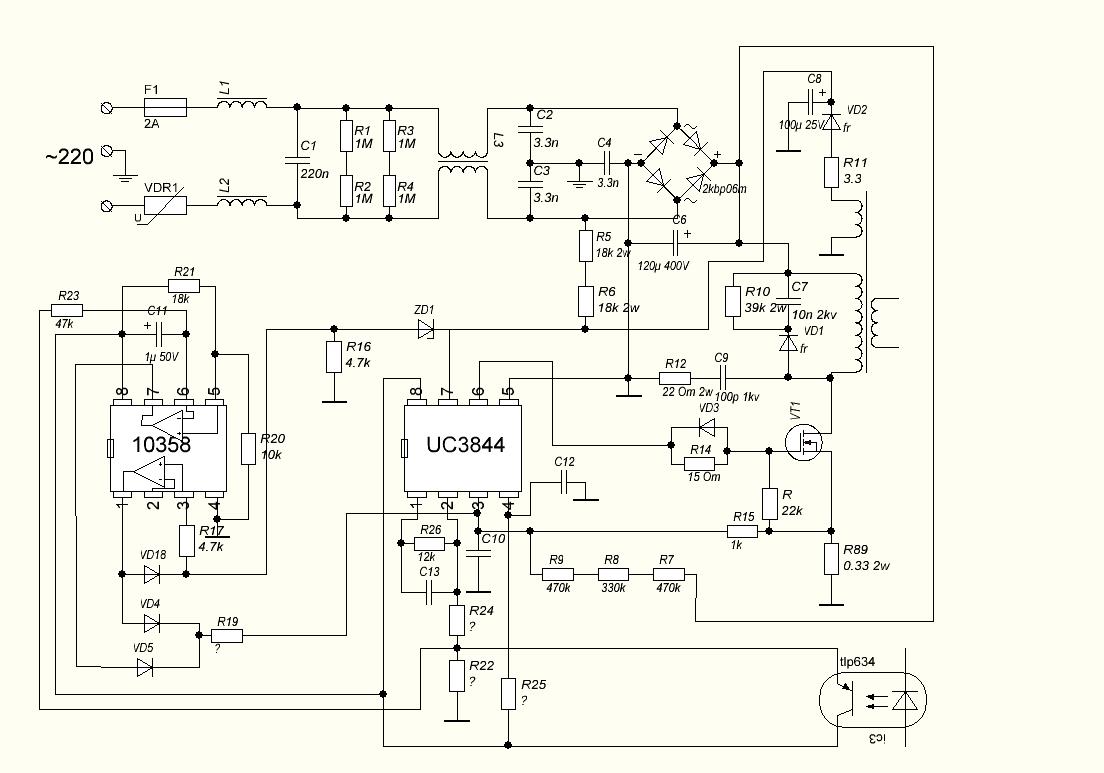 Uc3842b схема включения