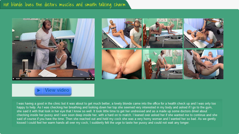 Hot blonde loves the doctors muscles and smooth talking charm